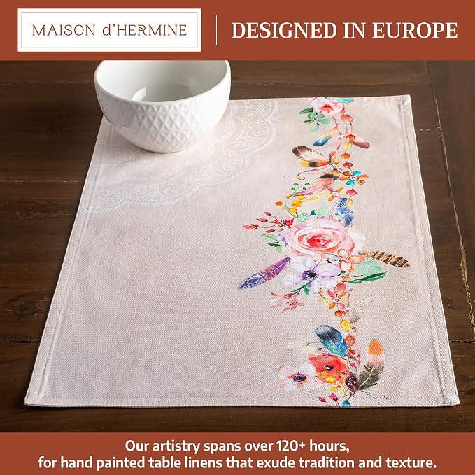Maison d' Hermine Placemats Set of 4 Reusable 100% Cotton | Cloth Place Mats - Image 2