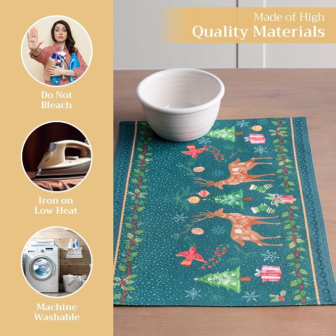 Maison d' Hermine Placemats Set of 4 Reusable 100% Cotton | Cloth Place Mats - Image 3