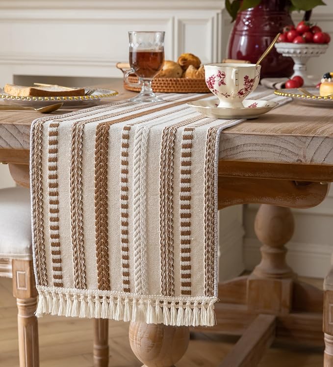 Caflife Boho Table Runner 72 Inchs Long, Dining Room Home Decor - Image 2