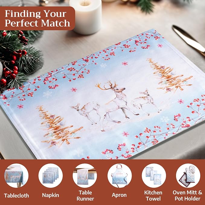 Maison d' Hermine Placemats Set of 4 Reusable 100% Cotton | Cloth Place Mats - Image 4