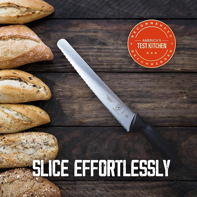 Mercer Culinary M23210 Millennia Black Handle, 10-Inch Wide Wavy Edge, Bread - Image 2