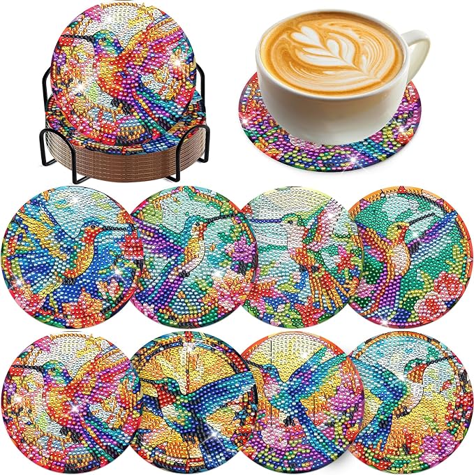 Hummingbird Diamond Art Coasters - Image 8