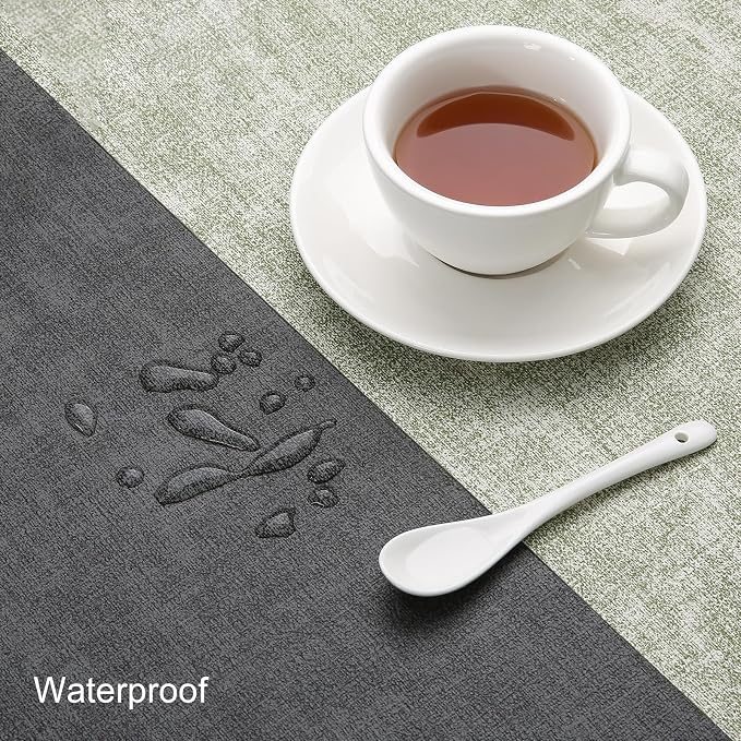 Table Runners 94 Inch Long, Dual-Sided Faux Leather Table Runner | Waterproof - Image 3