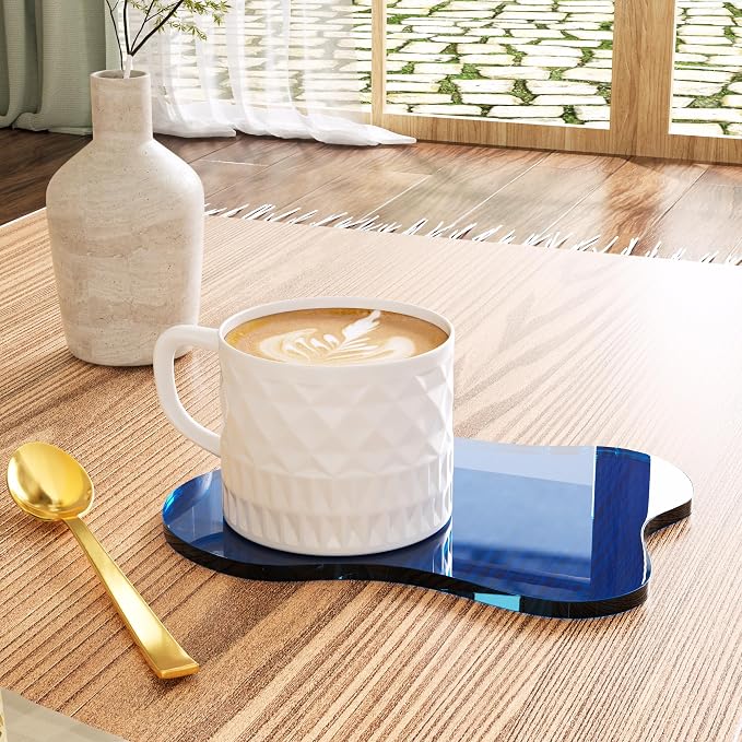 Acrylic Coaster Decorative Plates, Dark Blue Bar Drink Coaster - Image 3