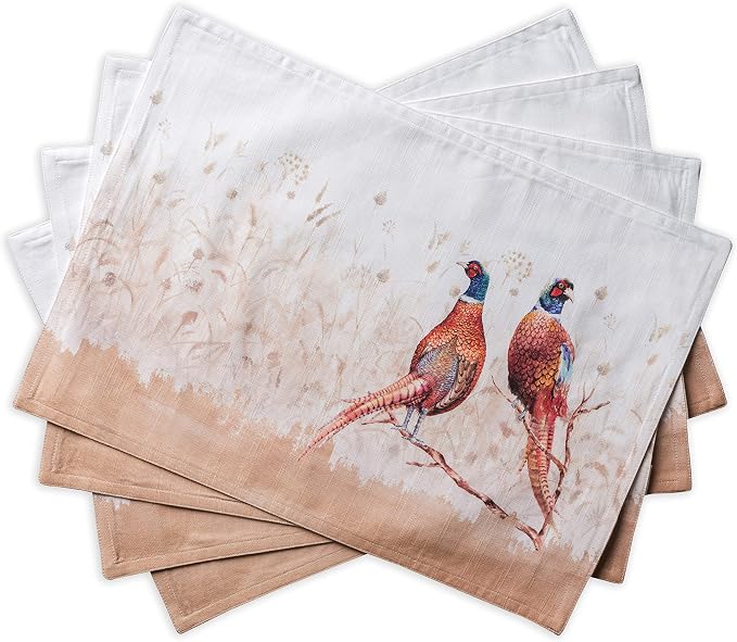Maison d' Hermine Placemats Set of 4 Reusable 100% Cotton | Cloth Place Mats by MaisondHermine