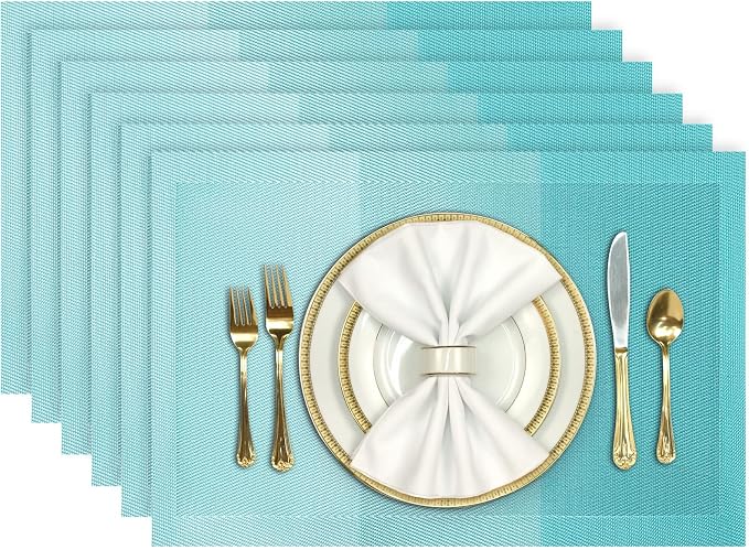 Aofmee Placemats, Placemats Set of 6, Heat Resistant Place Mats, Washable PVC by Aofmee