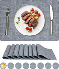 NCUE Vinyl Placemats Set of 8, Heat Resistant, Nonslip Faux Leather Waterproof by NCUE