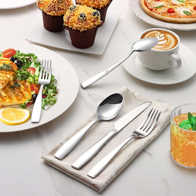 Onader 40 Piece Heavy Duty Silverware Set, Stainless Steel Flatware Cutlery Set - Image 8