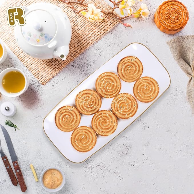 R-kay 4 Pack Gold Rim Plastic Serving Trays - Image 3