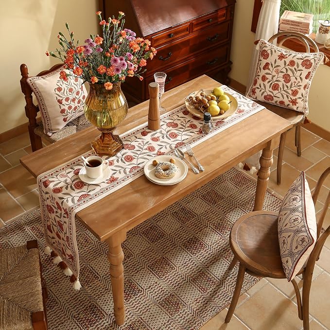 Designer French Linen Long Table Runner, Kitchen Decor, Dining Table, - Image 9