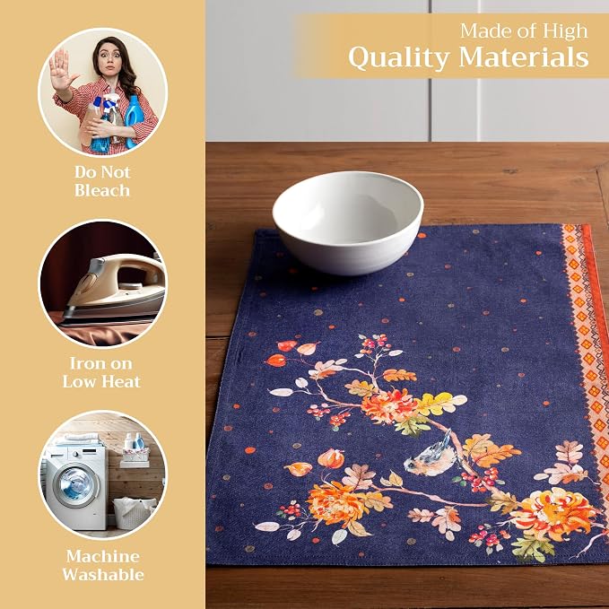 Maison d' Hermine Placemats Set of 4 Reusable 100% Cotton | Cloth Place Mats - Image 3