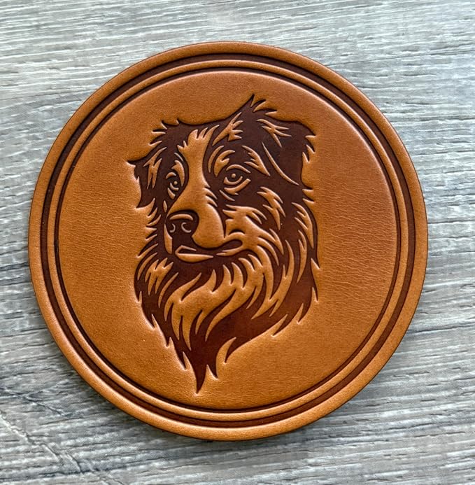Dog Breed Leather Coasters – Premium Full Grain Table Protectors - Image 5