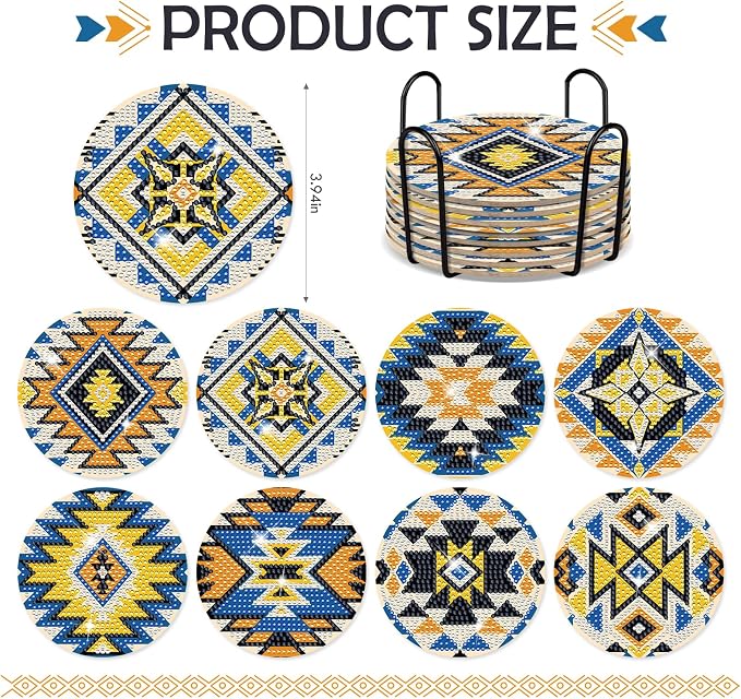 Aztec Diamond Art Coasters - Image 2