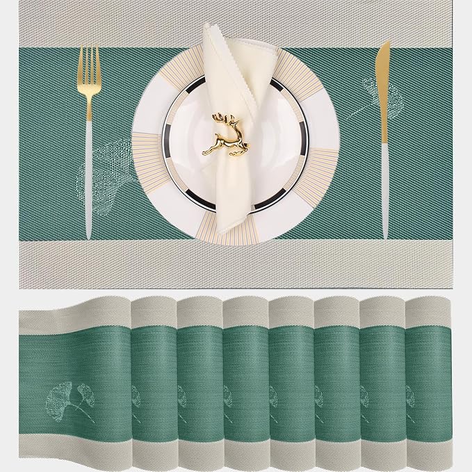PIGCHCY Placemats Set of 8, Country Rustic Placemats Non-Slip Washable Durable by PIGCHCY