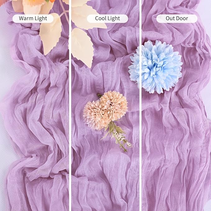 25 Pack Lavender Table Runner 17 x 108inch Cheesecloth Table Runner Boho Gauze - Image 6