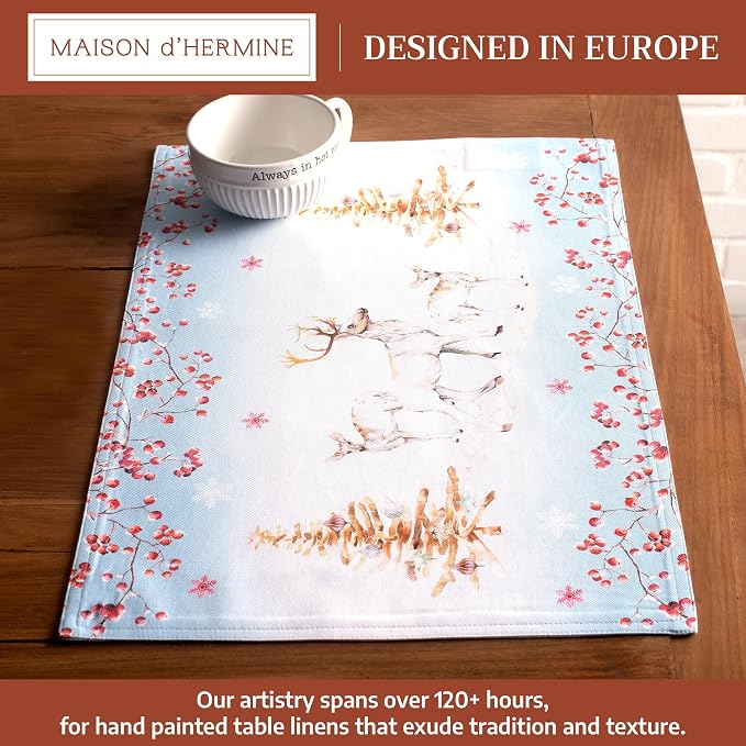 Maison d' Hermine Placemats Set of 4 Reusable 100% Cotton | Cloth Place Mats - Image 2