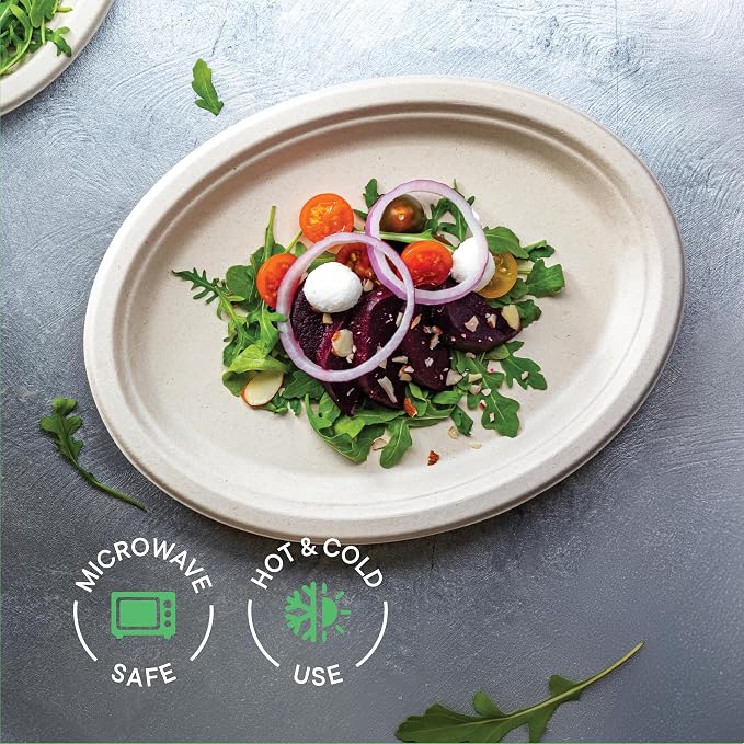 100% Compostable Oval Paper Plates - Image 4