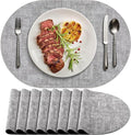 Placemats for Dining Table Set of 8 Non-Slip, Heat Resistant Leather Placemat by Delicateandelegantplacemats
