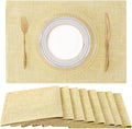 Faux Cotton Linen Placemats Set of 8, Cloth Washable Farmhouse Dining Table Mats by homing