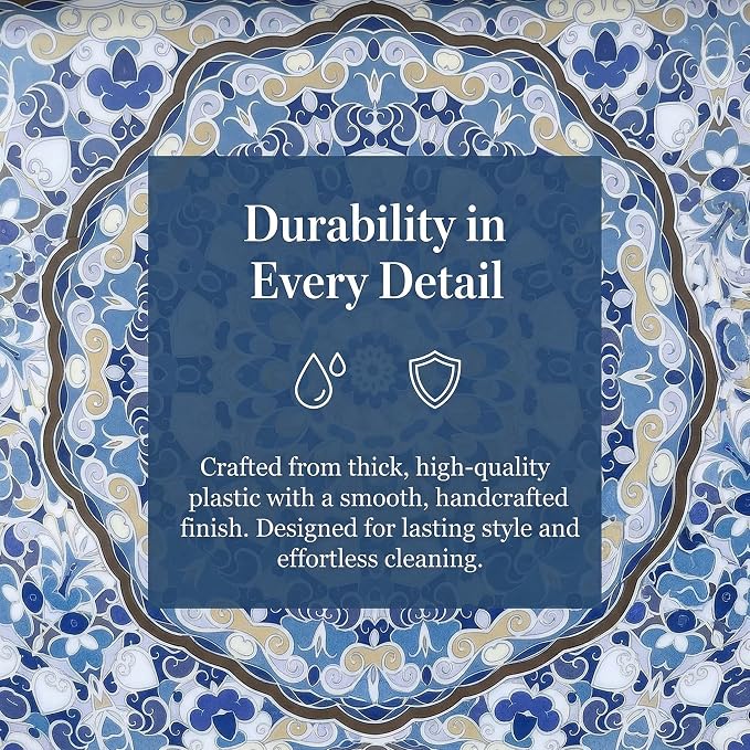Boho Decorative Tray, Modern Blue Serving Tray - Image 9