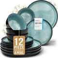 12 Piece Stoneware Dinnerware Set by PURELIVING