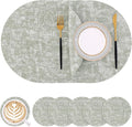 Homaxy Round Faux Leather Placemats and Coasters, Grass Green | Washable by Homaxy