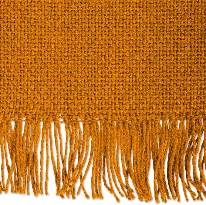 DII Everyday Collection, Fringed Solid Tabletop, Table Runner, Pumpkin Spice - Image 2