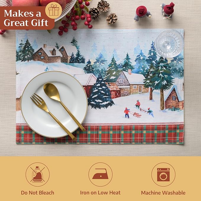 Maison d' Hermine Placemats Set of 4 Reusable 100% Cotton | Cloth Place Mats - Image 5