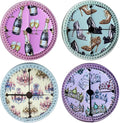 Set of 4 Themed Drink Coasters for Wine Glasses | Reusable Slip-On Stemmed by UBUN2
