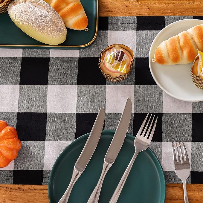 Tosewever Buffalo Check Plaid Table Runner, Cotton Polyester Blend Classic - Image 8