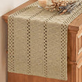 Artoid Mode Burlap Brown Woven Farmhouse Hollow Table Runner 12x108 Inch | by ArtoidMode