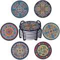 Ceramic Coasters Absorbent Non Slip 6pcs 4 Inch Coaster Turkish | Drink Coasters by Staruby