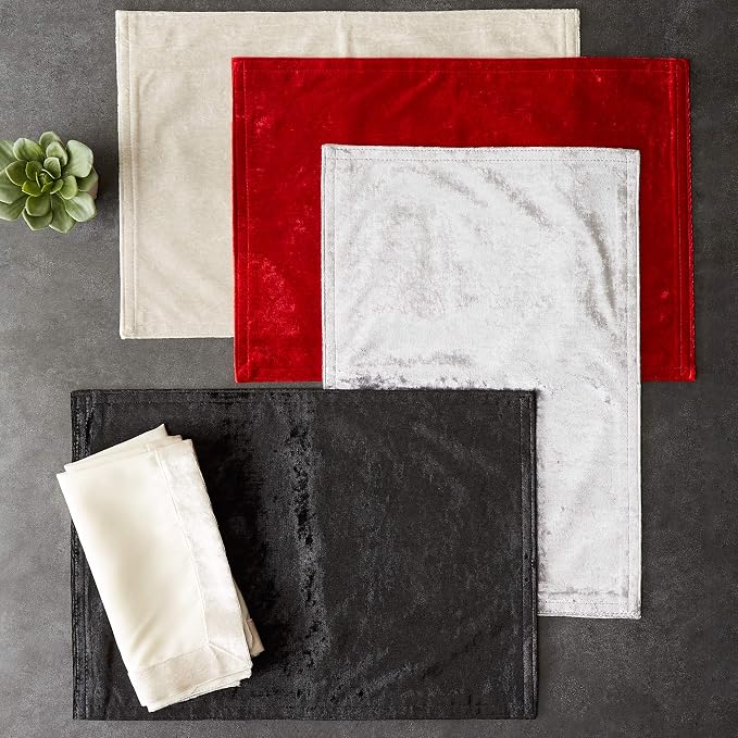 DII Velvet Collection Tabletop, Placemat Set - Image 3
