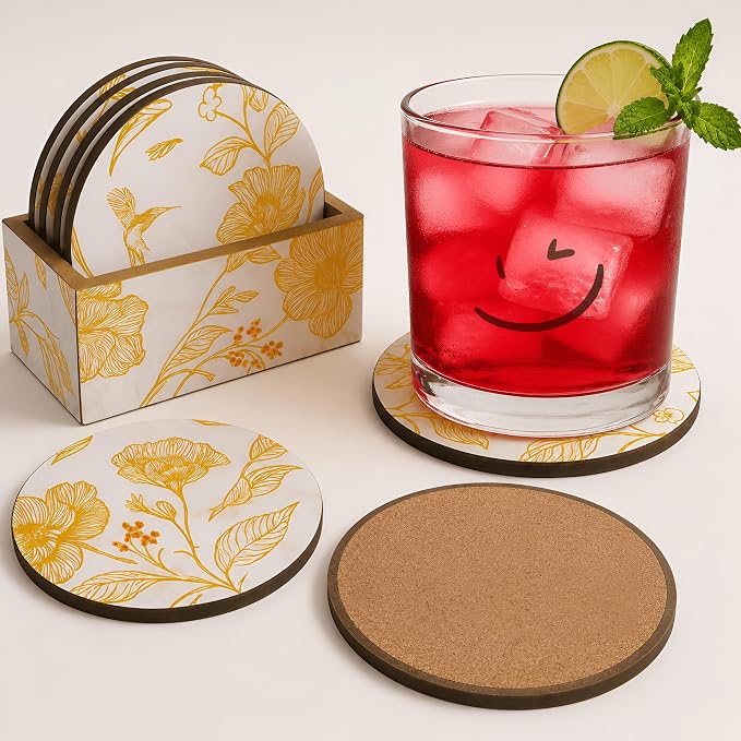 Wooden Coasters for Drinks by Unknown