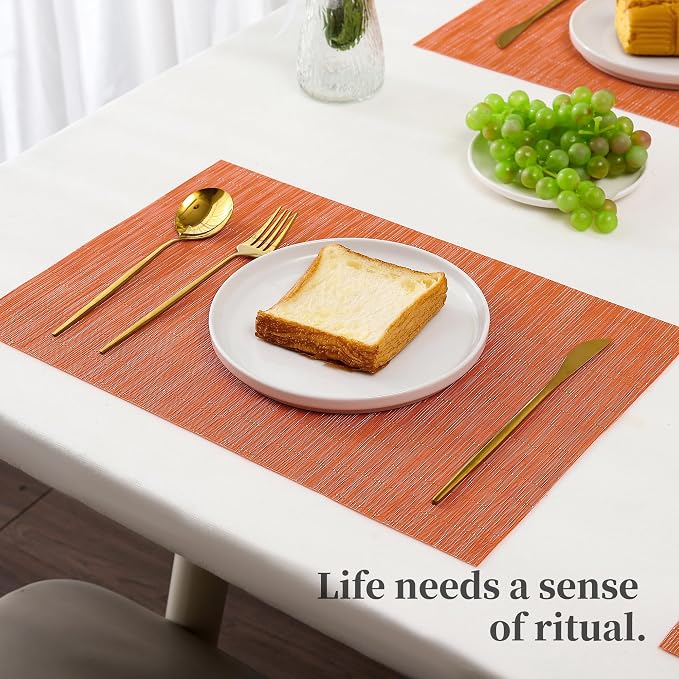 Leetaltree Orange Placemats Set of 8 - Image 6
