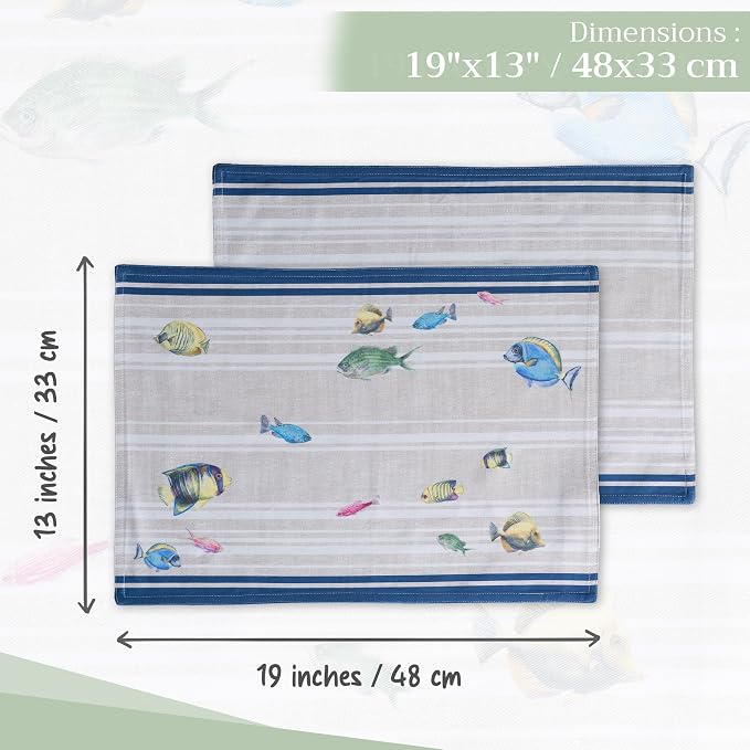 Maison d' Hermine Placemats Set of 4 Reusable 100% Cotton | Cloth Place Mats - Image 4