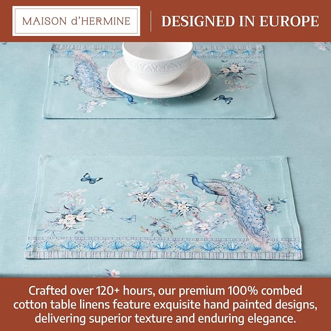 Maison d' Hermine Placemats Set of 4 Reusable 100% Combed Cotton | Cloth Place - Image 3