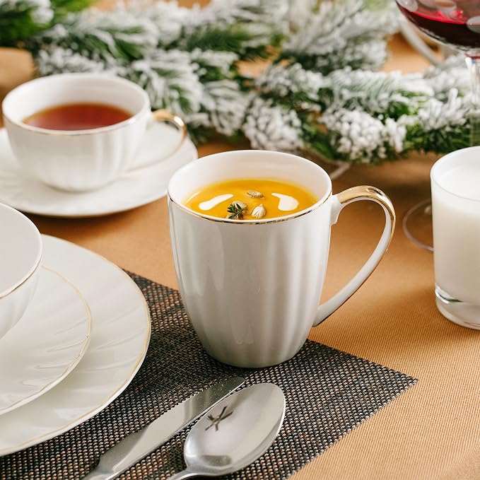 BTaT- White Porcelain Coffee Mug Set, 6 Pack - Image 6