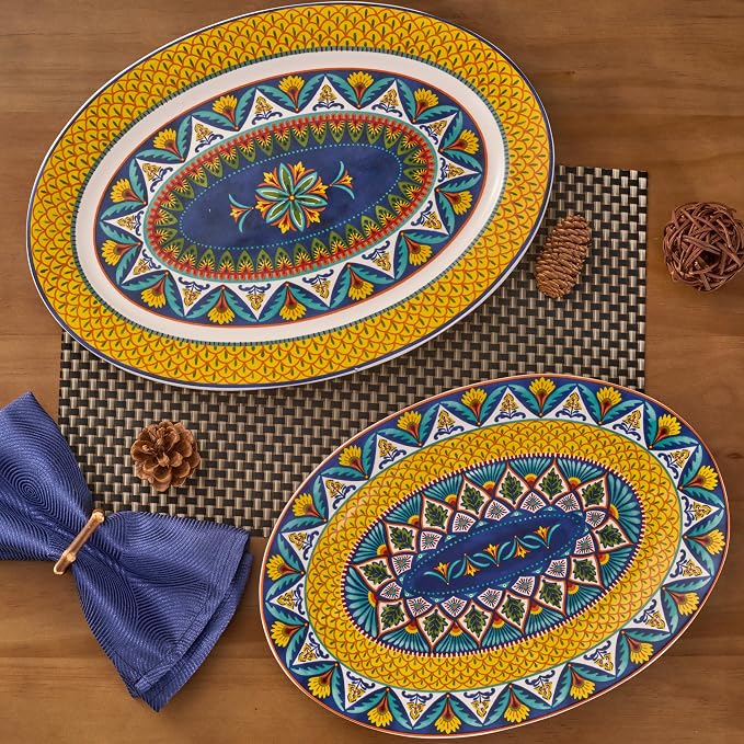 Bico Havana 16 plus 14 inch Oval Platters Set, Microwave and Dishwasher Safe - Image 5