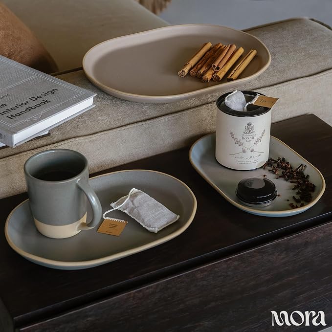MORA Serving Platter Set of 3, Giant & Mega Ceramic Oval Platters - Image 8