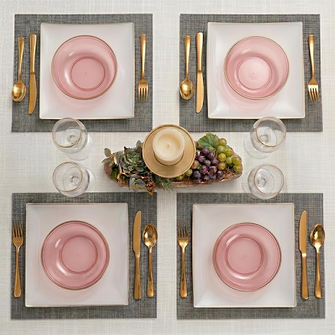 PLASTICPRO Plastic Party Plates Edge Collection Premium heavyweight Elegant - Image 4