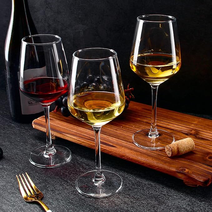 SHYRC Wine Glasses Set of 6, 12oz Clear Red/White Wine Glasses, Long Stem - Image 4