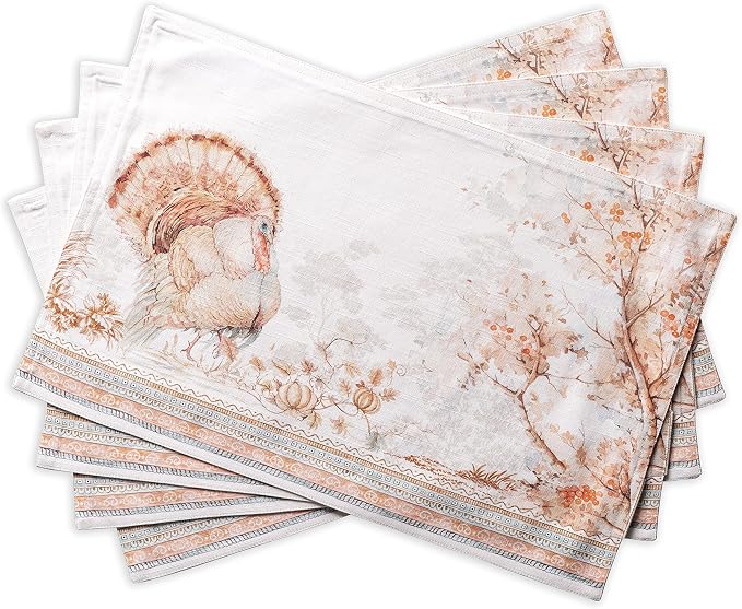 Maison d' Hermine Placemats Set of 4 Reusable 100% Cotton | Cloth Place Mats by MaisondHermine