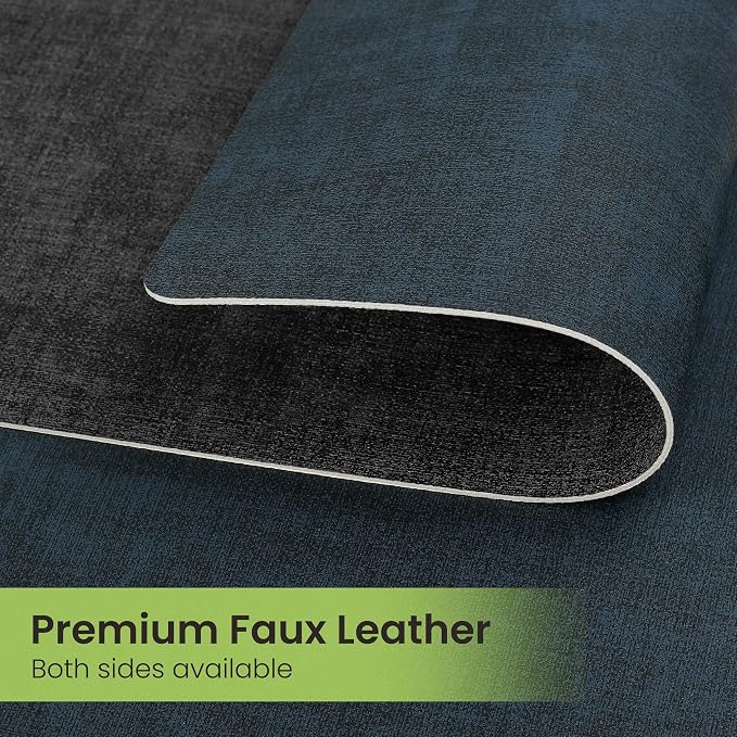 Fyvva Placemats Set of 6 Wipeable Reversible Faux Leather - Image 4