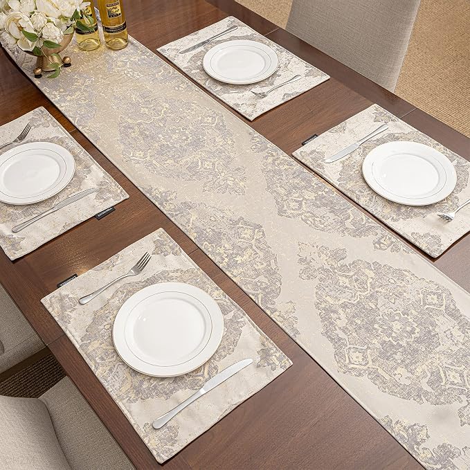 Loom and Mill Luxury Elegant Damask Table Runner 72 inches Long, 13x72 inch - Image 7