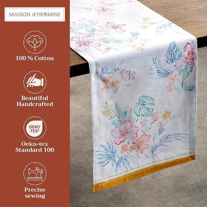 Maison d' Hermine Table Runner 100% Cotton 14.50" x 72" | Table Runners 72 - Image 2