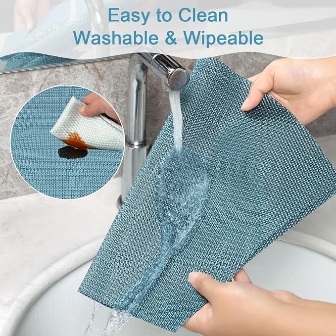 SHACOS Round Table Placemats Set of 4 Small Wedge Placemat Wipe Clean Heat - Image 7