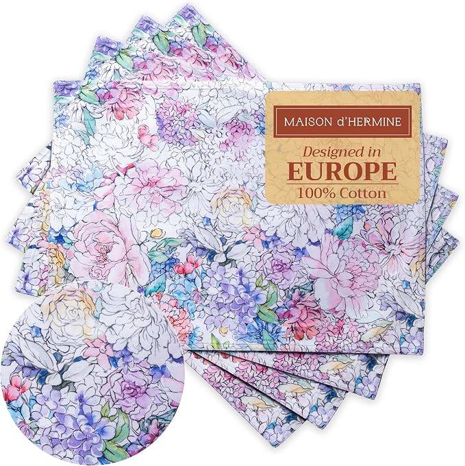 Maison d' Hermine Placemats Set of 4 Reusable 100% Cotton | Cloth Place Mats by MaisondHermine