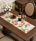 Canvas Embroidered Narrow 13"x 48" Table Runner, Rustic texture, Machine by Kokaaee