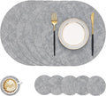Round Faux Leather Placemat and Coaster 6 Packs, Washable Heat Resistant Dining by homing